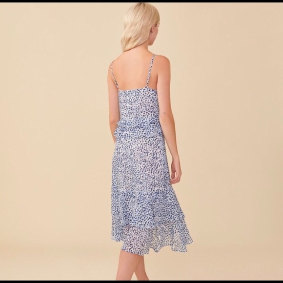 Adore Me blue strappy chiffon ruffle dress. - Picture 2 of 3